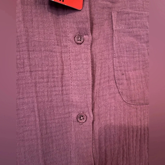 NWT Anne Klein Jeans Brand Button Down Cotton Lavender Shirt Women's size Medium - Picture 6 of 14